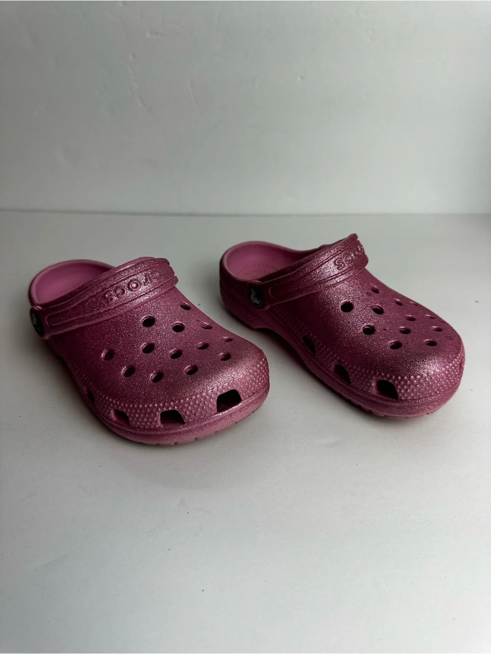 Crocs Clogs Glitter Pink Children's Size 12 Shoes Waterproof Lightweight